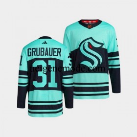 Herren Seattle Kraken Eishockey Trikot Philipp Grubauer 31 Adidas 2022-2023 Reverse Retro Blau Authentic